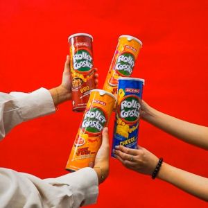 100G JACK N JILL ROLLER COASTER CHEESE / BBQ CANISTER HALAL SNEK