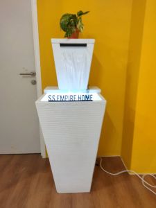 S4 Large White Feng Shui Water Fountain Square Pond Kolam Air Sandstone Garden Water Feature 风水流水喷泉瀑布池 Waterfall