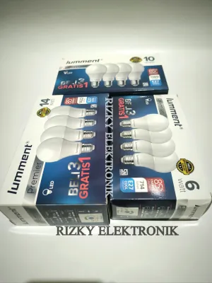 Paket Lampu LED isi 4 Lumment Premier 6W 10W 14W Beli 3 Gratis 1 Putih