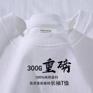 100% Pure Cotton Long Sleeve T-Shirt Mens Heavyweight Cotton Autumn Winter Goods Outlet Store Casual Basic Style