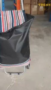 Stair Climb 6 Crystal Bearing Wheel Foldable Shopping Trolley Cart Foldable Shopping Trolley Grocery Bag Space Saving Large Capacity