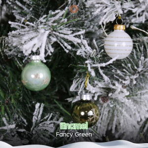ชุดลูกบอลคริสต์มาสแฟนซีโทนสีเขียว Green - Fancy Christmas Glass Baubles Set | Ø 3 cm.