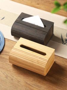 Bamboo Tissue Box Living Room Study Paper Extraction Box Decoration Table Napkin Storage New Chinese Style Bamboo Paper Extraction Box