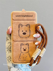 Pura70Pro+ Huawei Mate60 Pro+ Cute Dog Cartoon Leather Flip Cover Magnetic Absorption Stand Phone Case with Lanyard Female Style