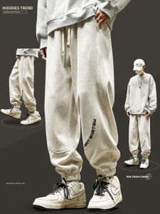 Quần Dài Thể Thao Nam Mùa Thu Đông Phong Cách Mới Quần Dài Thể Thao Thường Ngày Có Lót Lông Cừu Rộng Rãi Có Dây Rút