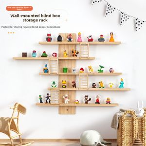 Childrens Room Wall-Mounted Shelf For Toys Display Solid Wood