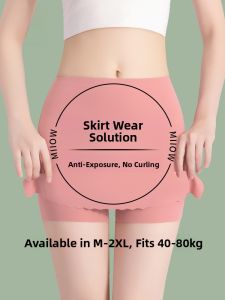 MiiOW | Womens Ice Silk Safety Pants Anti-Light Non-Rolling Edge Bottoming Trousers Prevent Exposure New 2025 Model Brief Area Coverage