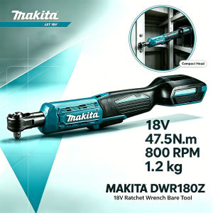 Makita | Makita DWR180Z 18V LXT Brushless Ratchet Wrench Lightweight Cordless Bend Head Power Tool For Auto Vehicle Narrow Space Repair