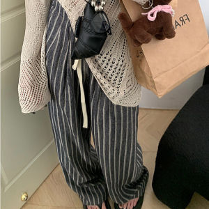 Early Autumn New 24ss Linen Elegant Blogger Feeling Daily Lazy Casual Pants Slim Looking High Waist Loose Pants