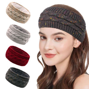 Winter Chunky Knit Womens Headband Trendy Cable Commute Hair Band Chunky Knit Fleece Lady Ear Warmer Thick Fashionable Hair Tie