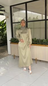 Mandhari Dress Bridesmaid Kondangan Wisuda Gamis Polos Pesta Modern Mix Payet