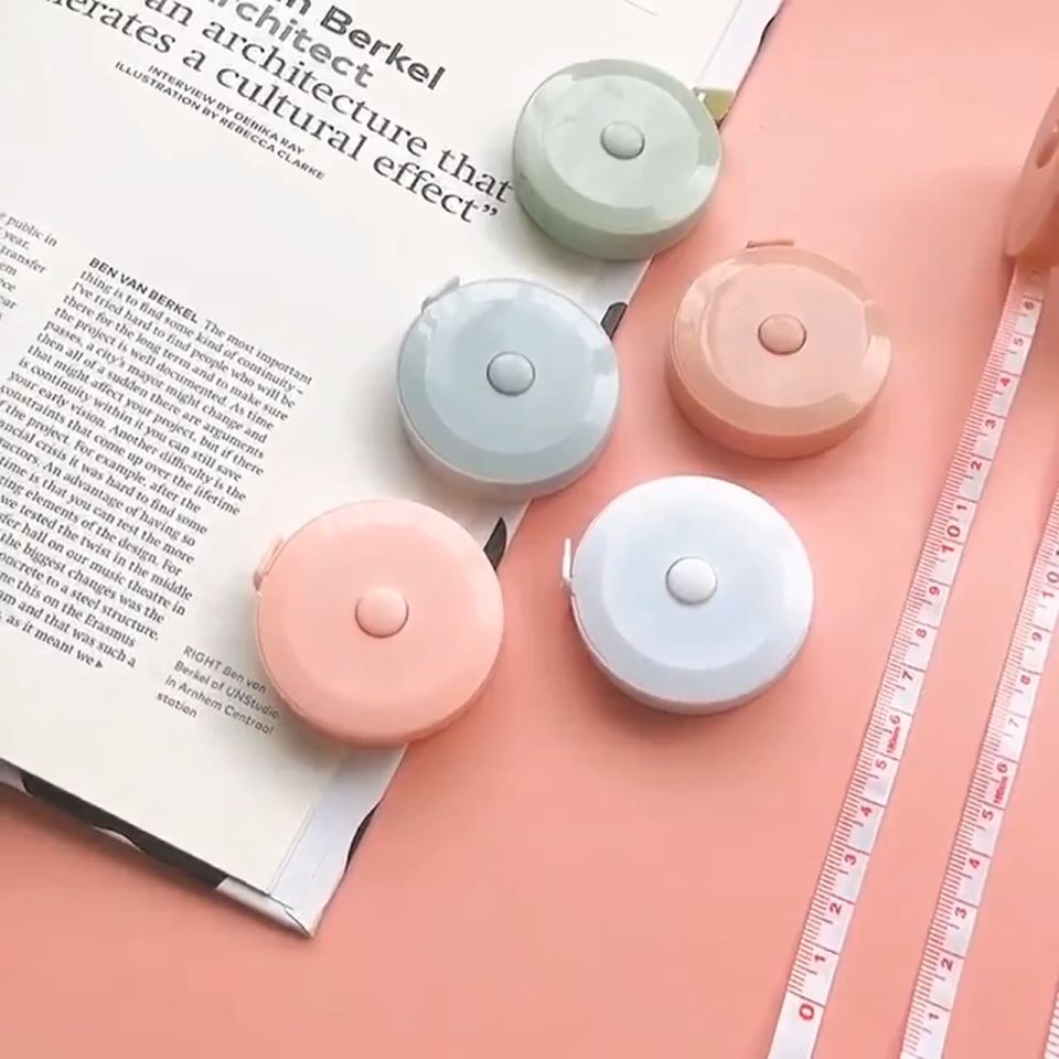 Mini Measuring Tape 1.5m Candy Colour 马卡龙色卷尺 Pita Ukur Mini 1.5M Warna Ceria Cute Meter Ruler Measuring Clothes Body