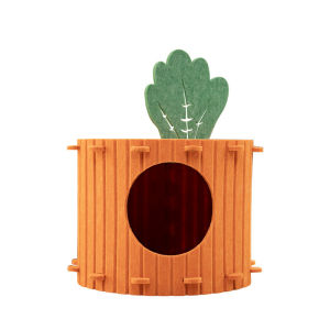 Adorable Carrot Shaped Double Layer Cat House Felt Fabric Cat Toy Durable Scratch And Bite Resistant Semi Enclosed Four Seasons Universal
