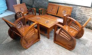kursi tamu minimalis kayu jati model becak