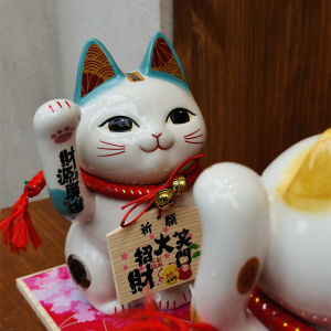 Taiwan Jinshi Workshop Ceramic Cat Figurine Cashier Desk Decoration High-end Gift for Opening Business Birthday Moving