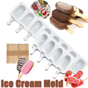 Silicone Ice Cream Mold DIY Chocolate Dessert Popsicle Moulds Tray Ice Cube Maker With Sticks Home Tools Summer Party Supplies