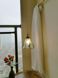 Handmade Tiffany Glass Chandelier Mediterranean Style Bedroom Restaurant Hanging Lamp American Style Vacation Home Light