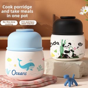 Cute Food-grade Stainless Steel Thermos with Spoon