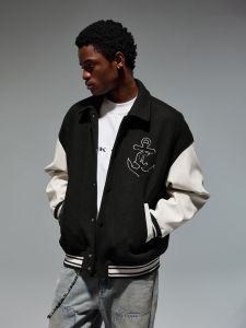 CHINISM | Heavy Embroidery Stitching Eco Leather Mens Baseball Jacket