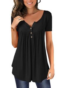 เสื้อยืดแขนสั้นหลวมสีพื้น เสื้อผ้าทำงานสไตล์สตรีทสำหรับผู้หญิง ฤดูร้อน 2024 ทรงหลวม คอตั้ง ปกติ