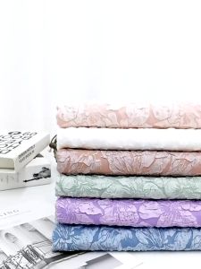 Bubble Jacquard Wrinkle Fabric Flower Jacquard Diy Bucket Hat Dress Autumn Fabric Half Yard TJ5862