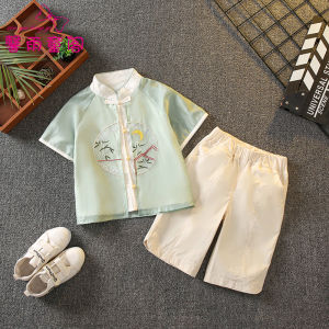 Childrens Hanfu Set Boys Traditional Chinese Costume Baby New Style Tang Suit Ancient Performance Outfit Summer Thin Model Shot