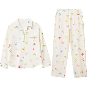 Hodo | Hodo Womens Sleepwear Long Sleeve Modal Cotton A-Class Spring Autumn Cute Print Home Clothes Set Sweet Cute Style Casual Scene