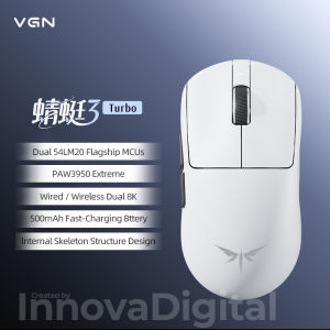 VGN | VGN Dragonfly 3 Master Plus Pro MAX Wireless Gaming Mouse Tri-Mode SuperLight Rechargeable Esports FPS Mice TurboPlus Bluetooth