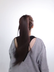 【COD/Spot Goods】Fashion Wine Red 50CM Long Straight Hair Ponytail Wig Grab Clip Ponytail Hair Extension Wigs【Local Stock】 Long Straight Hair Ponytail Wig Natural and Fluffy Easy to Wear High Temperature Synthetic Hair