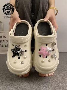 FGMM Sandal Baim Wanita Dewasa Kodok Sandal FUJI Permata Wedge Platform Aksesoris Mewah Kekinian NO.577-S09