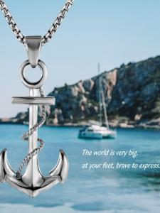 Vòng Cổ Nam Thời Trang Mỹ Hình Thuyền Đai Chuyền Bằng Thép Titan Trang Sức Thời Trang Cao Cấp Vòng Cổ Hợp Kim Đồng Xu