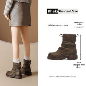 Agsdon | Thick Sole Western Ankle Boots Summer