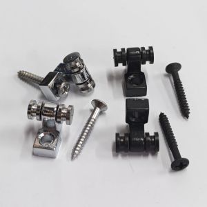 FLEOR | Bộ 4 Bộ Phận Giữ Dây Đàn Guitar Điện FLEOR Bộ Con Lăn Giữ Dây Mạ Crôm & Kim Loại Đen Bộ Dẫn Hướng Dây Đàn Con Lăn Giữ Dây Đàn Guitar