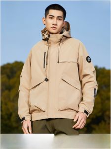 ROMON | Romon Mens Outdoor Workwear Jacket Casual Sports Climbing Windproof Spring Autumn New Style American Style Fleece Lined Coat