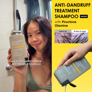 Apestomen Anti-Dandruff Treatment Shampoo 350ml With Piroctone Olamine 1% | Clinically Proven To Control Dry Flaking Scaling & Itching From Oily Dandruff | pH 4.5-5.5 | Paraben Sulfate & Silicon free