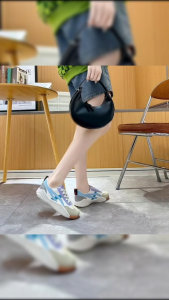 Giày Sneaker Nữ Trắng Phối Màu – Đế Gân Chống Trượt Năng Động – Êm Nhẹ Dễ Phối D014