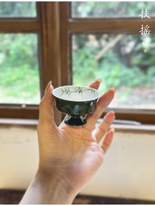 ถ้วยดื่มชาเซนต์สไตล์จีนแบบสลักลายมือสีขาวความร้อนสูง ถ้วยดื่มชาสำหรับเจ้าของบ้าน ลายไม้ไผ่ ชิ้นเดียว