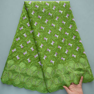 African Swiss Voile Lace Fabric Intricate Embroidered Ethnic African - Style Dress & Wedding Garment Lace Fabric (High Quality)