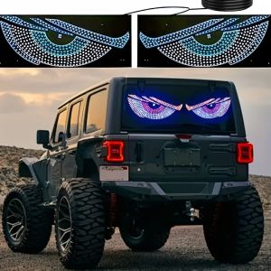 2025 New Car Dynamic Devils Eye Light Car Sticker Led Display Truck Car Front and Rear Windshield Glass Light Eye Warning Light