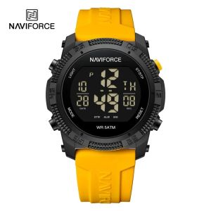 Naviforce | NAVIFORCE Watches For Men LCD Digital Fashion Casual Date and Week Alarm Display 3ATM Waterproof Silicone Strap Electronic Clock