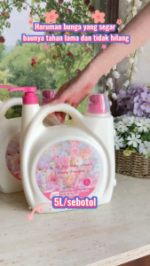 【5 L】Botare Lily of The Valley Perfume Laundry Detergent Dual‑Cap Bottle Long Lasting Scent Deep Clean Plant‑Based Gentle For Family Stain Remover Liquid Detergent