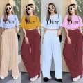 Wide Leg Pants Terno loose crop top in trendy designs & style. 