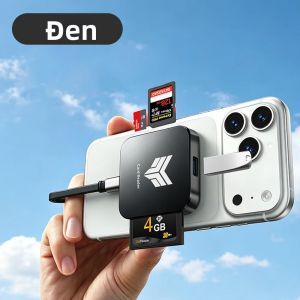 Đầu Đọc Thẻ Từ Tính 4 Trong 1 Với Cáp USB-C Hỗ Trợ Thẻ CF SD TF Đầu Đọc Thẻ Nhớ USB2.0 Dock Kết Nối Cho iPhone Và Máy Tính Bảng