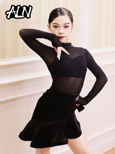 Ailangna Latin Dance Suit Childrens New Style High Sensation Dance Performance Competition Practice Uniform Set Long Sleeve
