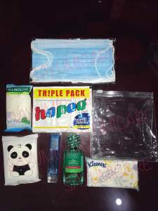 Hygiene Kit 10 in 1 wipes tissue alcohol soap toothbrush woothpadte pouch mask