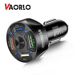 VAORLO 7A Quick Charge Car Charger 4 Ports Mini USB Fast Charging Adapter 12~32V Car Charger For Mobile Phone QC3.0 Charger