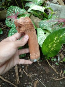 gagang Golok full kayu model ukiran Macan murah meriah tinggal pake udah ada lobang dijamin awet