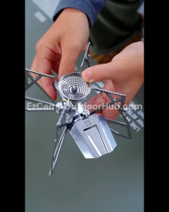 CAMPINGMOON XD-3 Mini Folding Butterfly Stove 3.3kw Firepower Butane Gas Camping Hiking Ultralight Foldable Stainless Steel Aluminum Alloy Portable Outdoor Burner for Nozzle Type Canister XD-3F XD-3-NE Camping Moon Rocket Stove