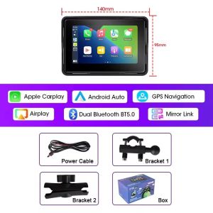 Srnubi 7 inch 2K HD Motorcycle DVR Navigation GPS Wireless CarPlay Android Auto Airplay Display Screen Portable Moto Monitor