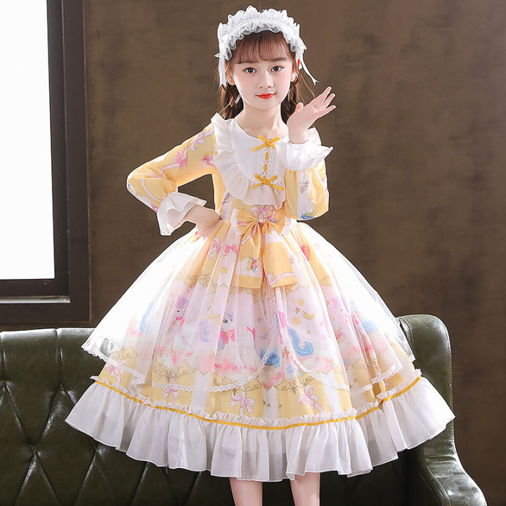 Cô gái Đầm , Trẻ em Mùa Xuân Và Mùa thu Hàn Quốc Phong cách Váy công chúa , Em  bé Đúng mốt Lỏng lẻo Lớn Cổ áo tây Kẻ sọc Váy | SHEIN